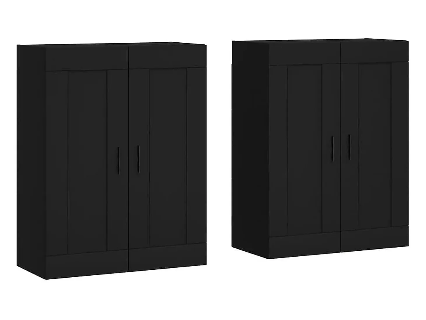 Armarios de pared 2 unidades madera de ingeniería negro