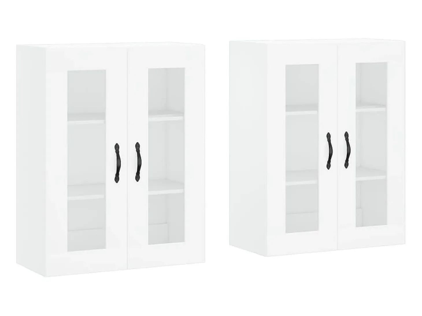 Armarios de pared de 2 piezas, madera de ingeniería blanca