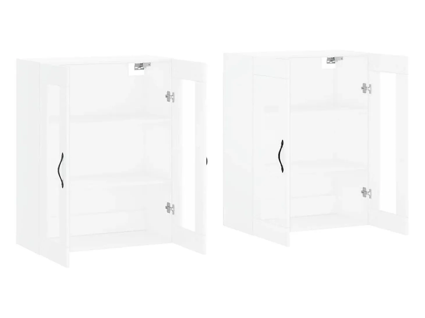 Armarios de pared de 2 piezas, madera de ingeniería blanca