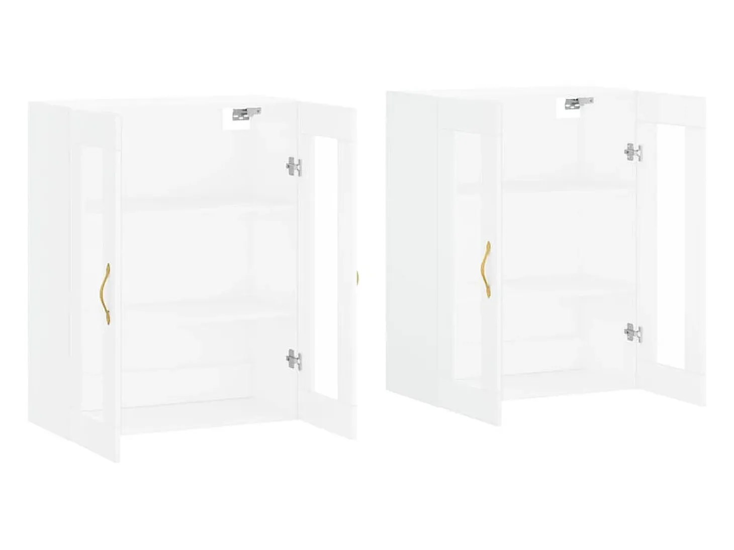 Armarios de pared de 2 piezas, madera de ingeniería blanca