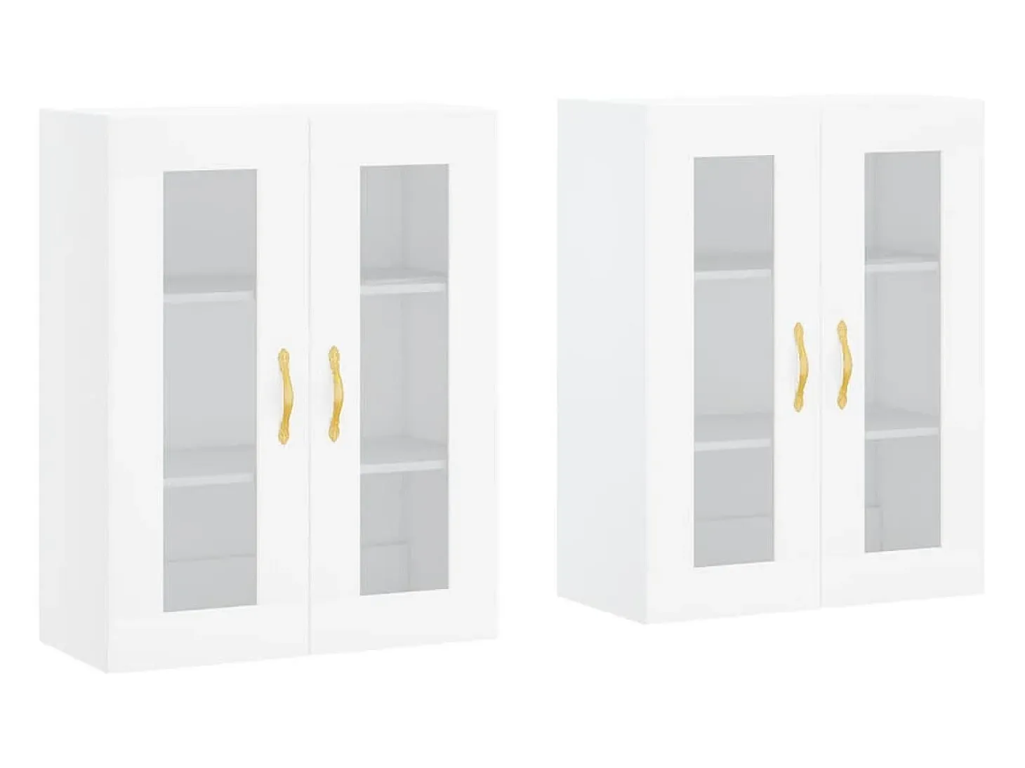 Armarios de pared de 2 piezas, madera de ingeniería blanca