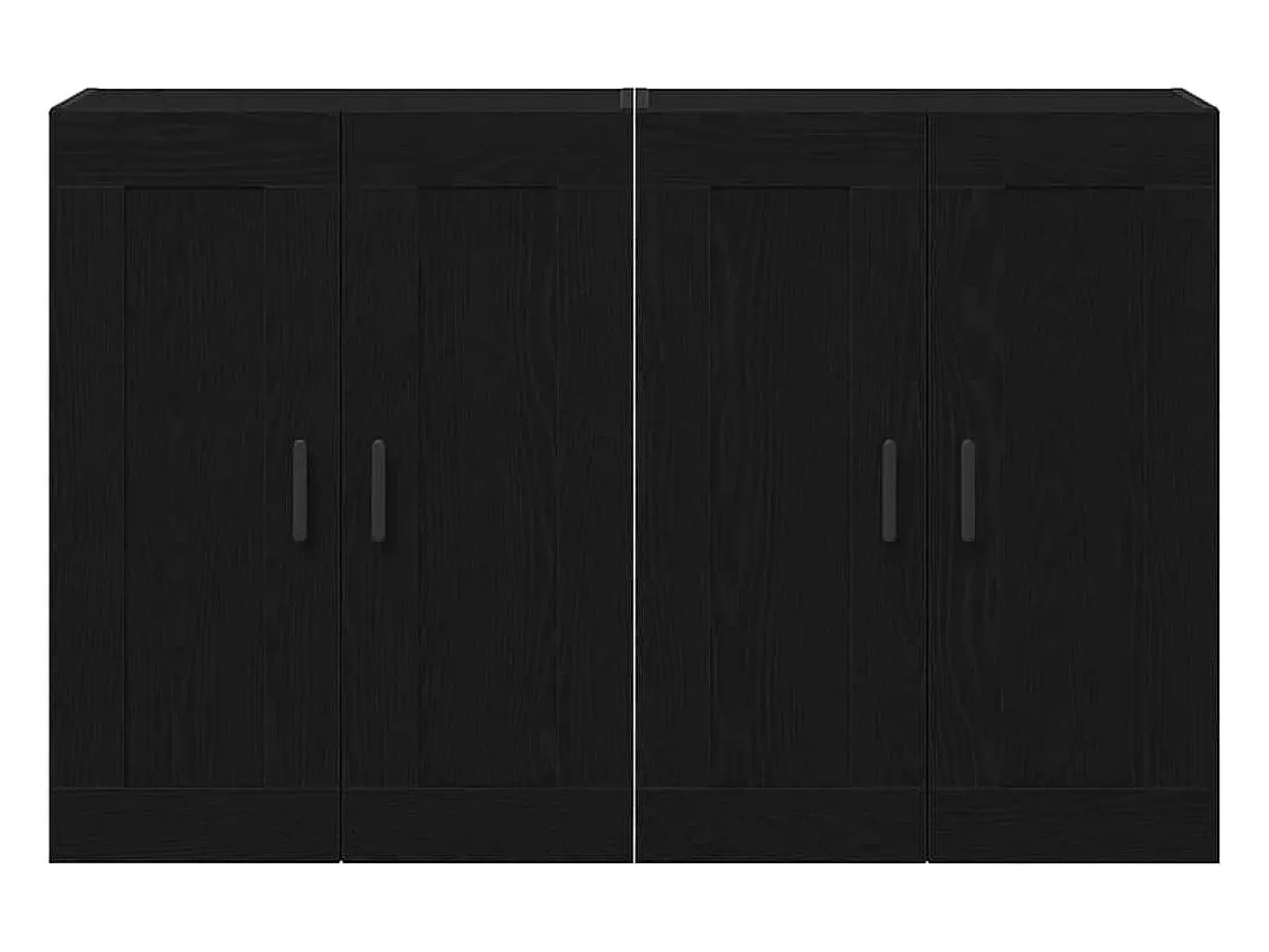 Armarios de pared de 2 piezas Madera de ingeniería de roble negro