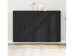 Armarios de pared de 2 piezas Madera de ingeniería de roble negro