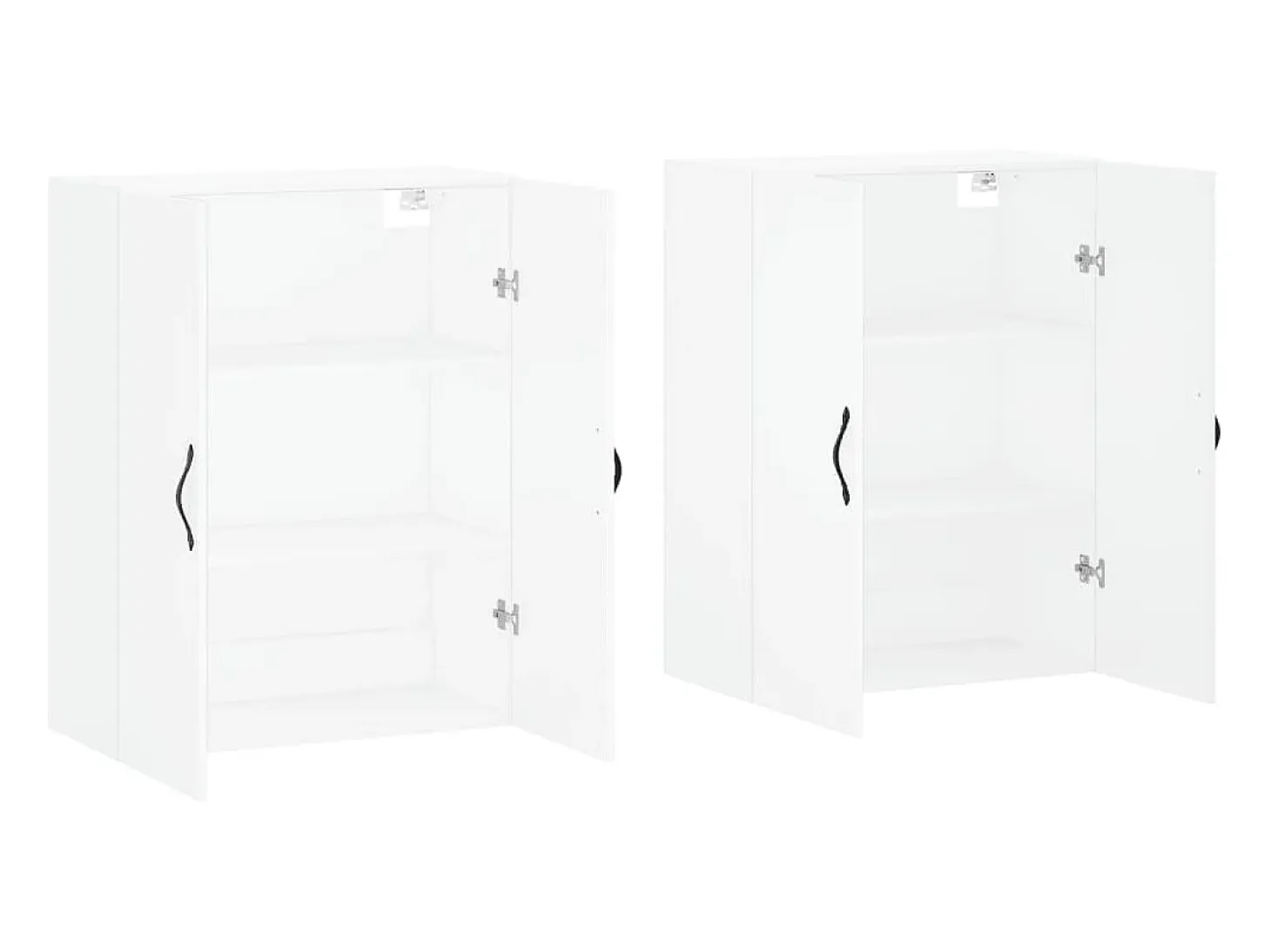 Armarios de pared de 2 piezas de madera de ingeniería blanca