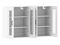 Armarios de pared de 2 piezas, madera de ingeniería blanca
