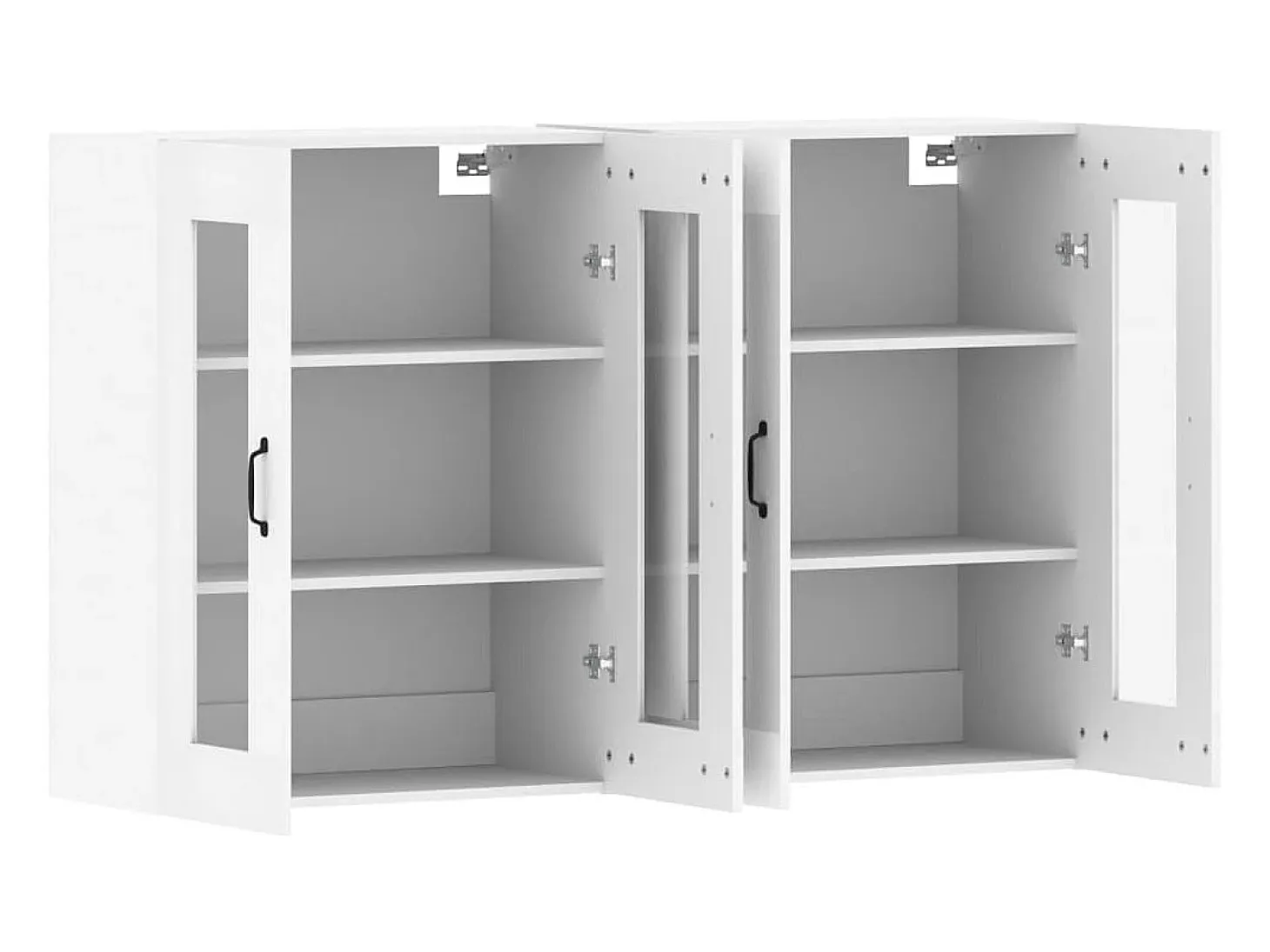 Armarios de pared de 2 piezas, madera de ingeniería blanca