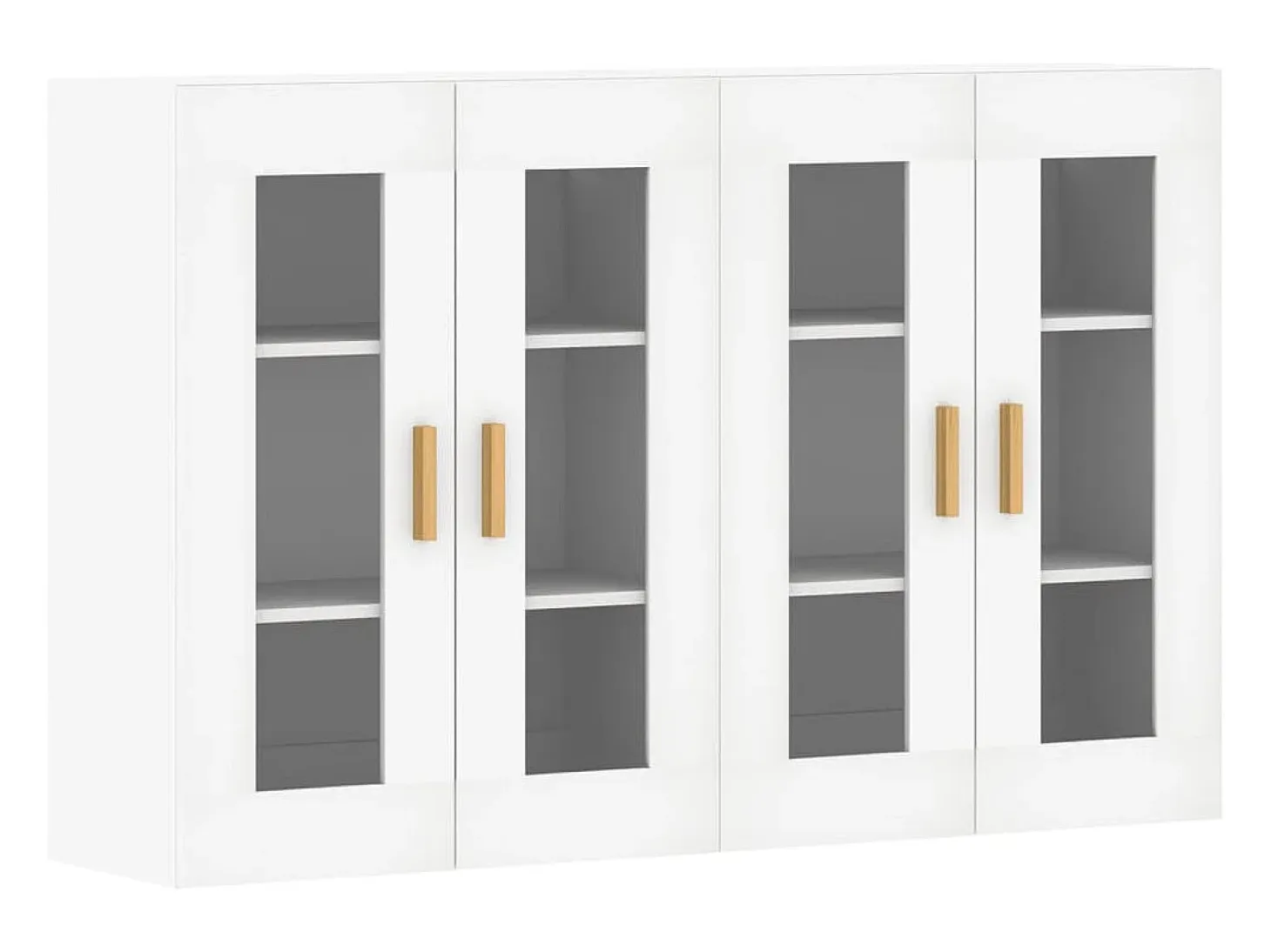 Armarios de pared de 2 piezas, madera de ingeniería blanca