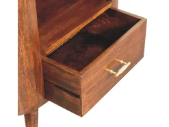 Artisan Furniture Madera maciza Armario abierto con barra en T Cortez Chestnut
