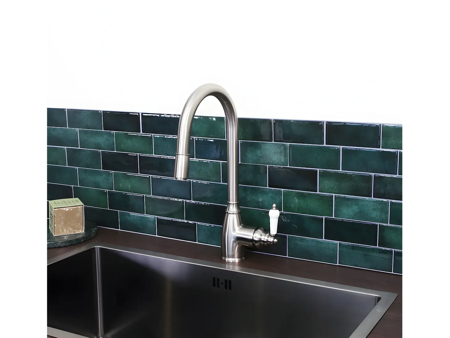 Ascott Mezclador para fregadero con ducha extraíble, estilo acero inoxidable Essebagno