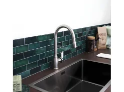 Ascott Mezclador para fregadero con ducha extraíble, estilo acero inoxidable Essebagno