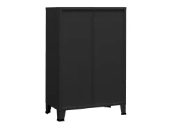 Baúl de almacenaje industrial metal negro 75x40x115 cm ES428667