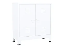 Baúl de almacenaje industrial acero blanco 90x40x100 cm ES891643