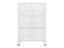 Baúl de almacenaje industrial metal blanco 75x40x115 cm ES376607