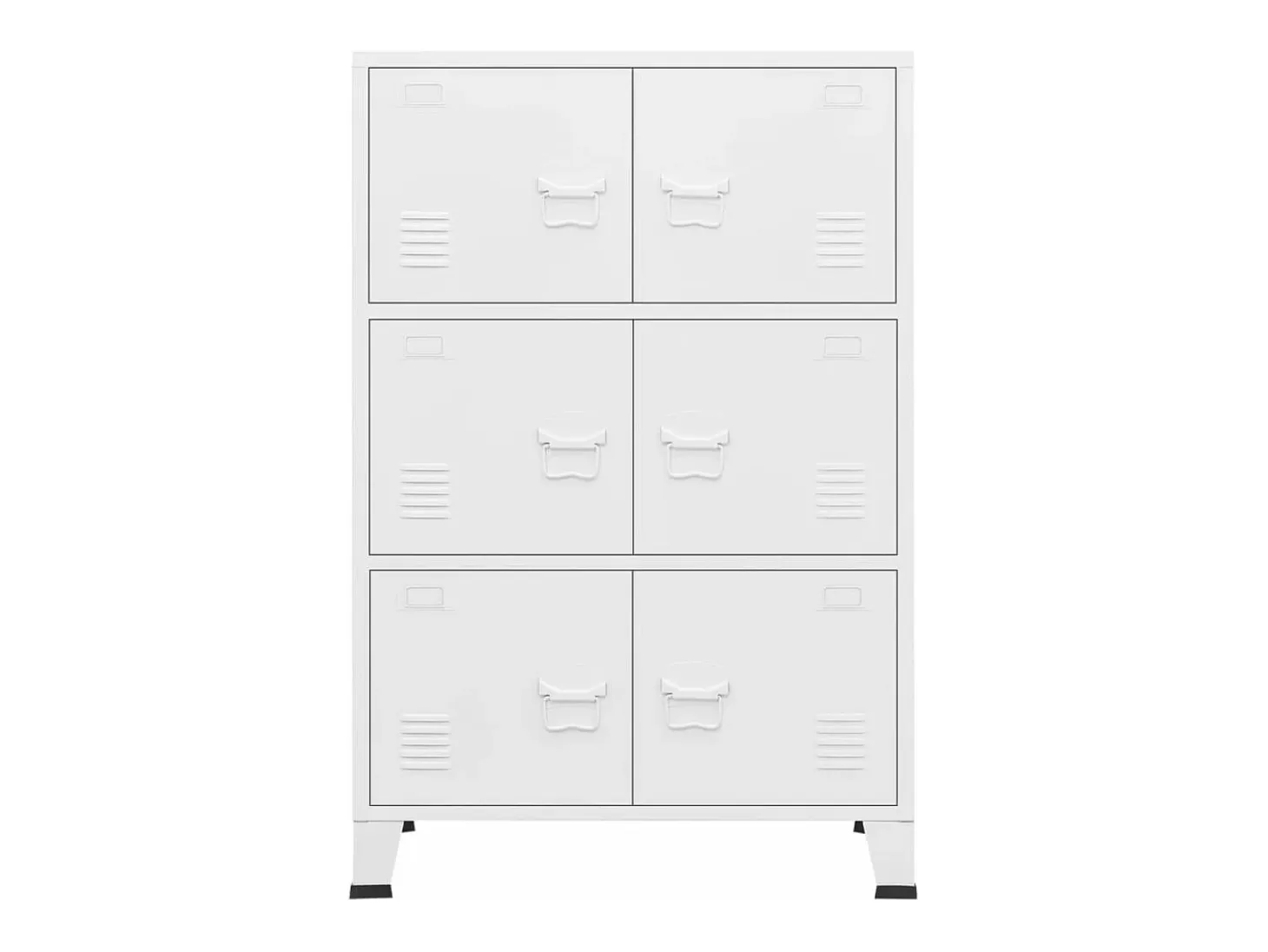 Baúl de almacenaje industrial metal blanco 75x40x115 cm ES376607
