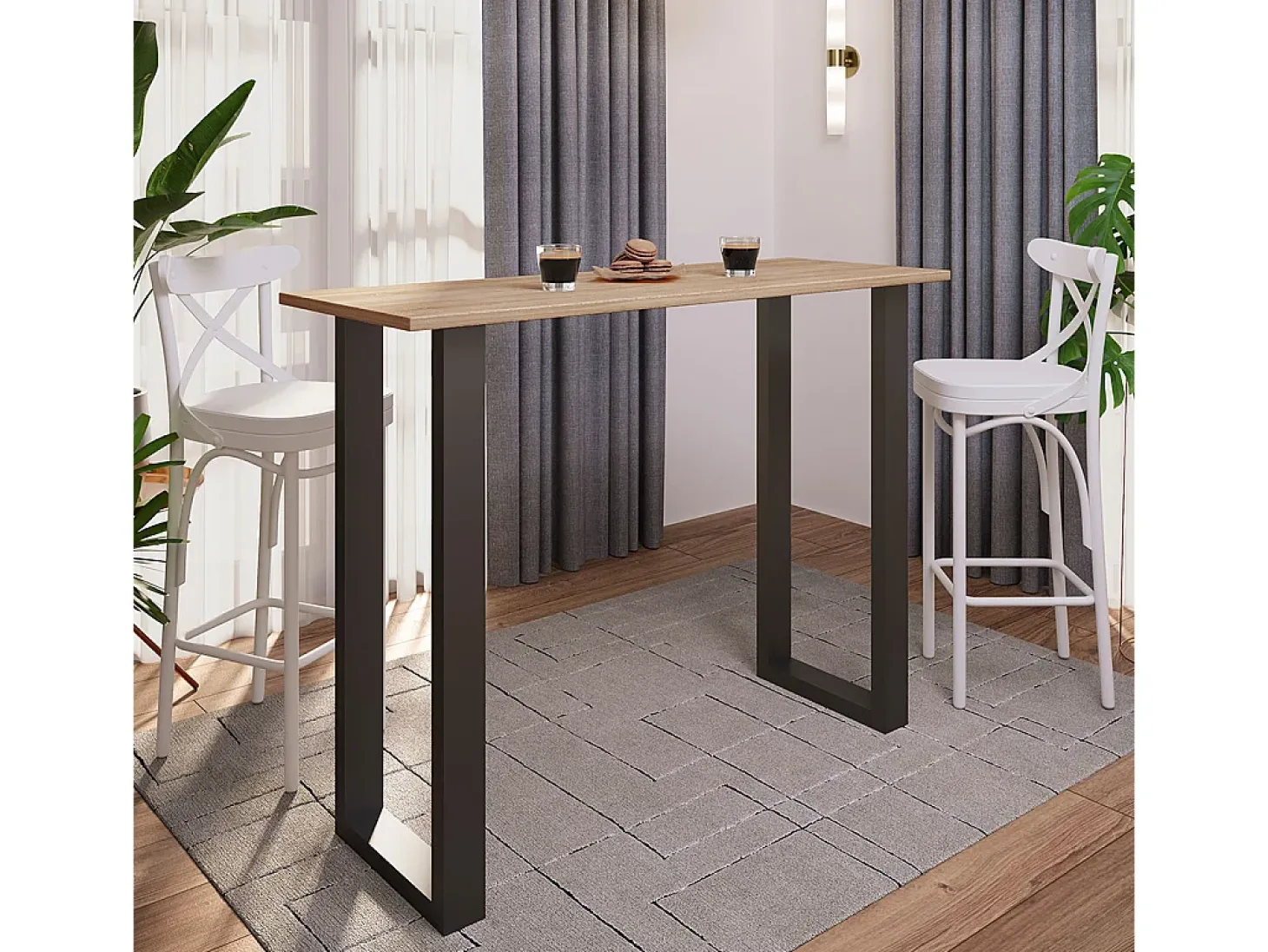 Barbacoa Xona Negro / Blanco AL. 102 x AN. 140 x P. 50 cm