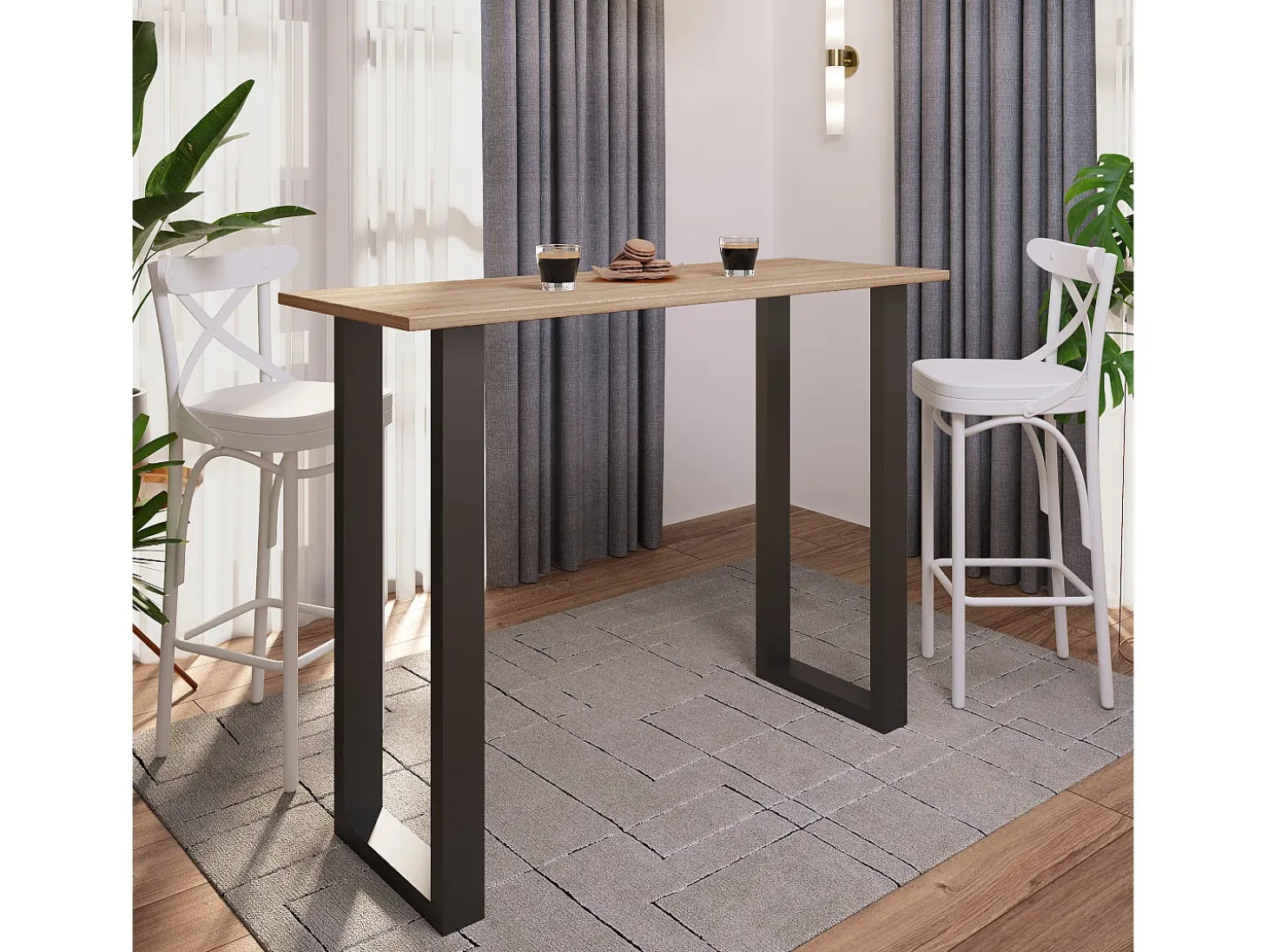 Barbacoa Xona Negro / Blanco AL. 102 x AN. 140 x P. 50 cm