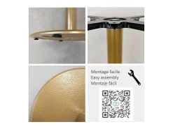 Barra alta redonda Ø 60 cm Roma bistro fuego mármol