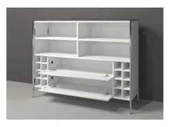 Barra de bar 2 cajones madera MDF blanca Arnaud