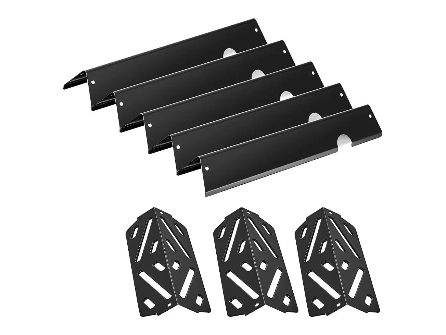 Barra de Cubrequemador y Difusor SucceBuy de Calor para Barbacoa 8PCs, Deflector de Grasa para Quemador 43,5 cm, para Weber Genesis II 310, 315, 335, 340