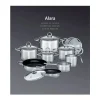 Batería de Cocina GSW Alara 14 piezas en Acero Inoxidable Todos los Fuegos, Inducción, Set Completo con Tapas