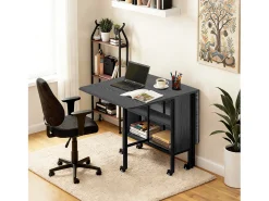 Bealife Mesa de Comedor Móvil y Plegable 3 en 1 130×80×74, Plegable por Ambos Lados, Ahorra Espacio, Multifunción