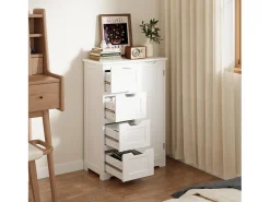 Bealife Meuble - Armario de Cocina con 4 Cajones, 1 Puerta de Armario y Estante Ajustable para Cubiertos