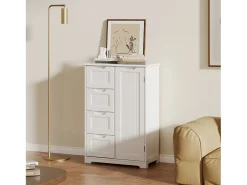 Bealife Meuble - Armario de Cocina con 4 Cajones, 1 Puerta de Armario y Estante Ajustable para Cubiertos