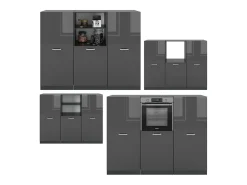 Bloque de cocina antracita brillo intenso/antracita 180x46x81.6 r-line