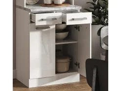 Bloque de cocina blanco alto brillo 60x60x81.6 r-line