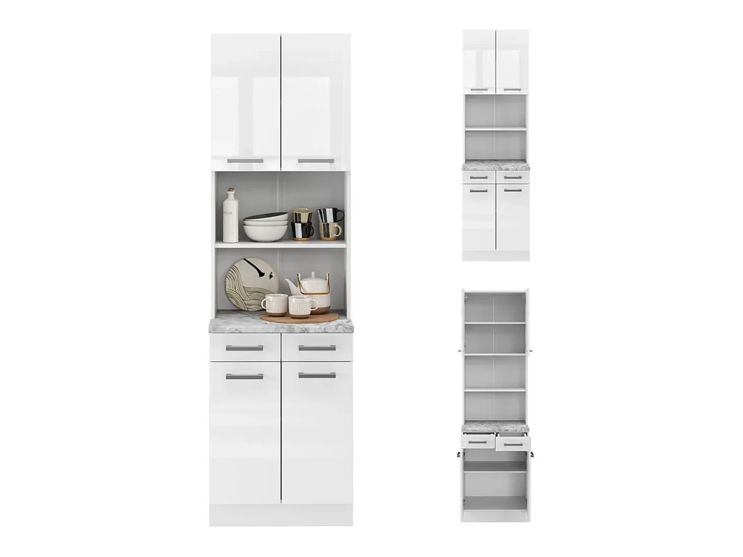 Bloque de cocina blanco alto brillo 60x60x81.6 r-line