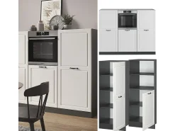 Bloque de cocina casa de campo blanca/antracita 180x46x81.6 r-line