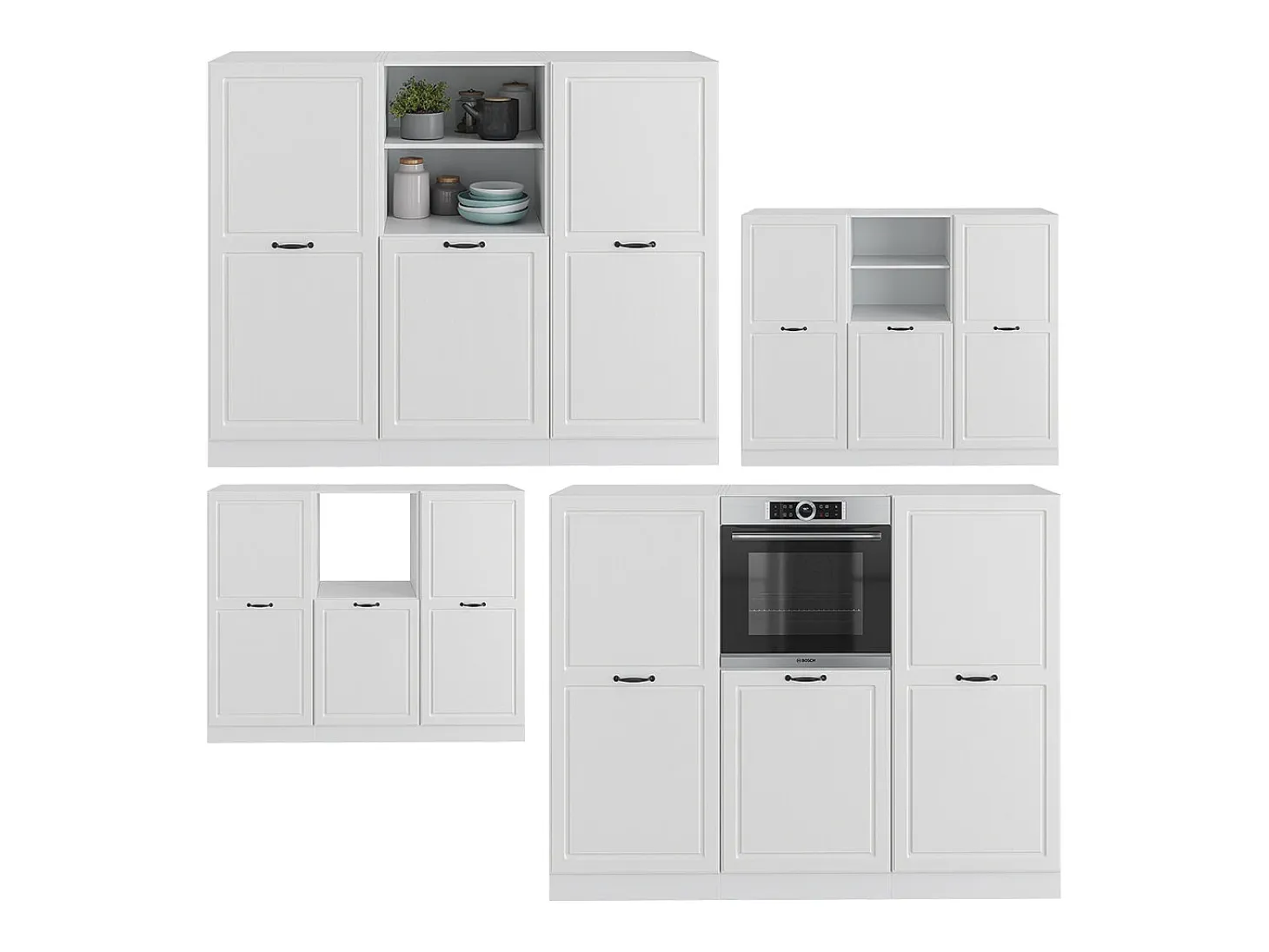 Bloque de cocina casa de campo blanca/blanca 180x46x81.6 r-line