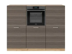 Bloque de cocina gris noble/roble dorado 180x46x81.6 r-line
