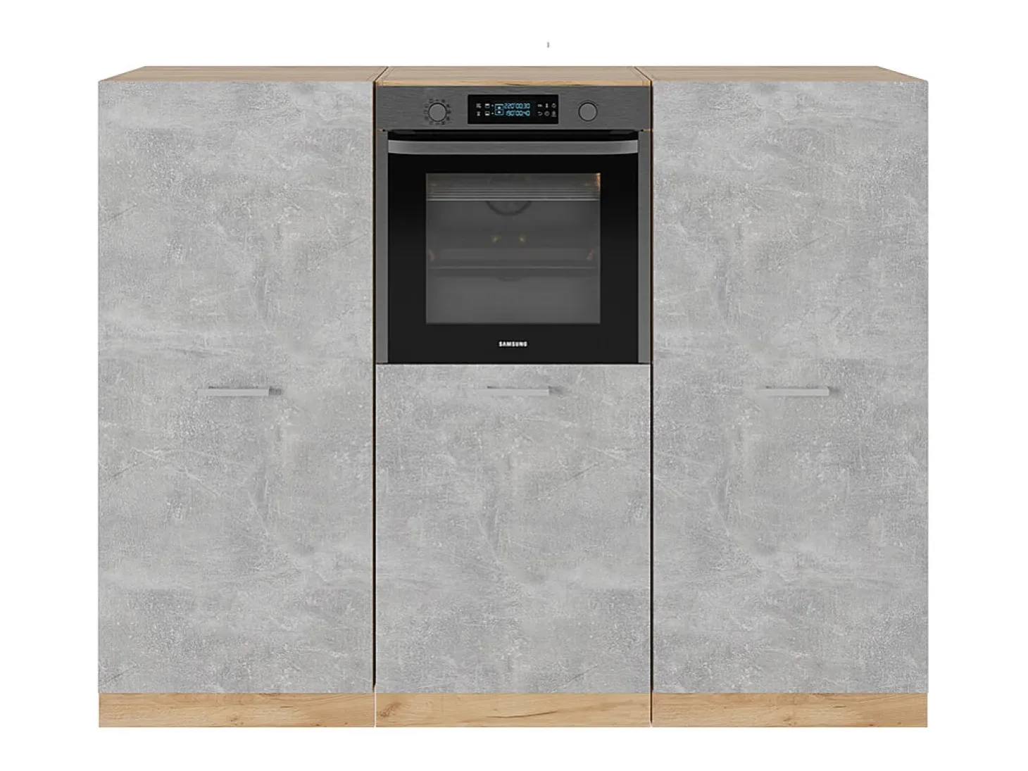 Bloque de cocina hormigón/roble dorado 180x46x81.6 r-line