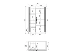 Bodeguero de almacenaje de 122x79,7x40,3 cm con guías metálicas en color blanco Markle