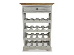 Botellero de madera maciza reciclada 55x23x85 cm ES665872