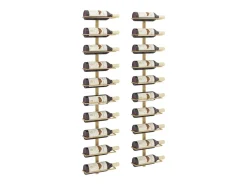 Botellero de pared para 10 botellas 2 unidades metal dorado ES311299