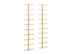 Botellero de pared para 10 botellas 2 unidades metal dorado ES311299