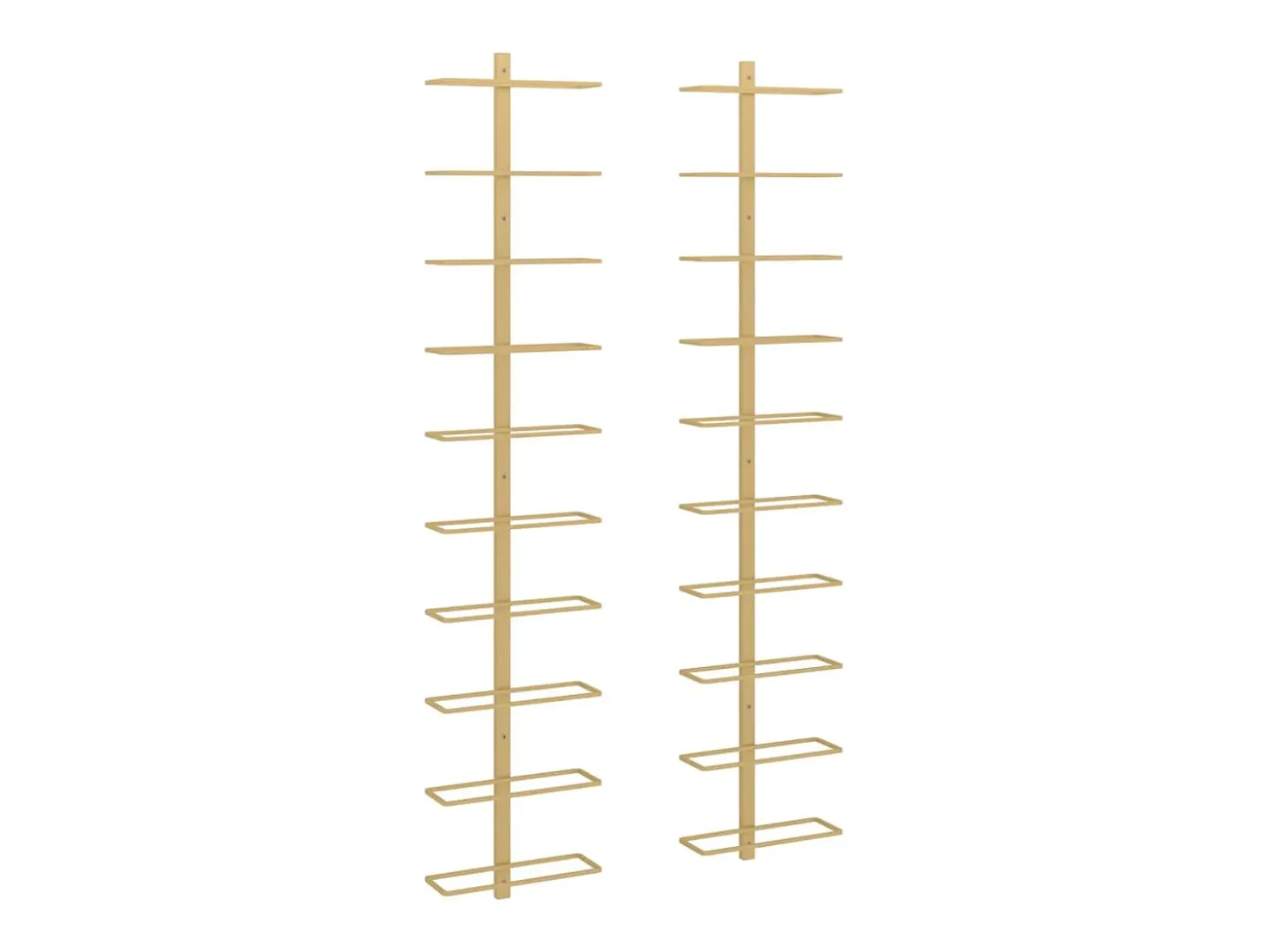 Botellero de pared para 10 botellas 2 unidades metal dorado ES311299