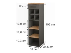 Botellero oro power roble/antracita 30x34.5x106 repose