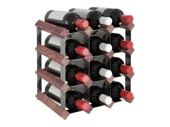 Botellero para 12 botellas madera maciza pino marrón ES708097