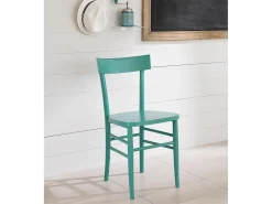 Brera - Silla de madera turquesa 2 piezas