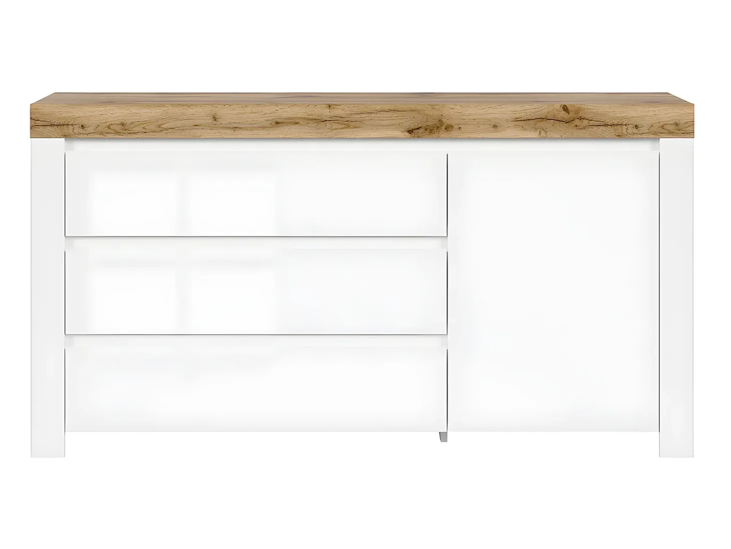 Bufé 3 cajones y 1 puerta Hella Blanco y Madera