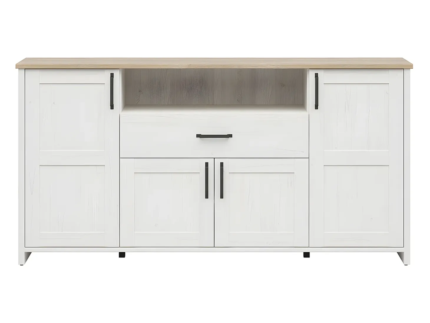 Bufé 4 puertas y 1 cajón Aksel Blanco y Madera
