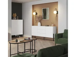 Bufé largo 2 puertas 3 cajones Bérénice Blanco