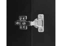 Buffet 95×35×83 cm - acabado brillante - 1 puerta - con estantes de vidrio - paneles de partículas - negro