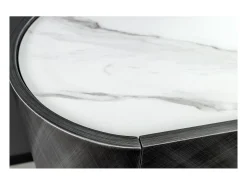 Buffet 150 cm 3 puertas 1 cajón gris y mármol blanco – Colección MILANO