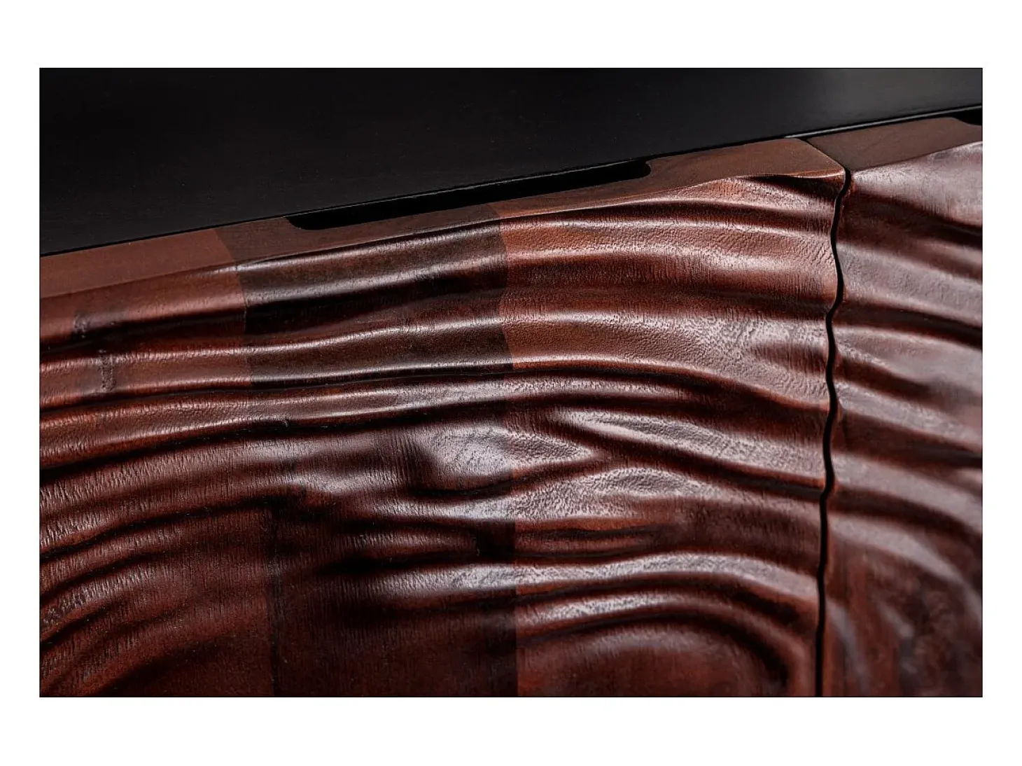 Buffet 175 cm 4 puertas madera maciza acacia negra y nogal oscuro – Colección GAÏA