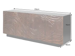 Buffet 175 cm 4 puertas madera maciza acacia negra y nogal oscuro – Colección GAÏA