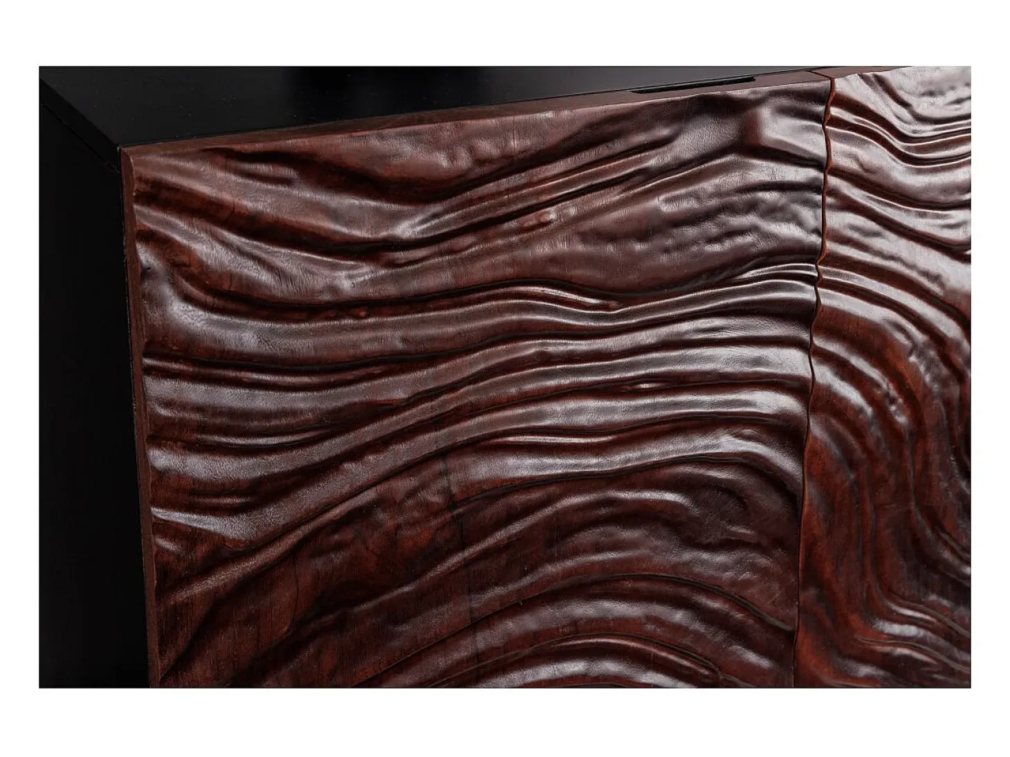 Buffet 175 cm 4 puertas madera maciza acacia negra y nogal oscuro – Colección GAÏA